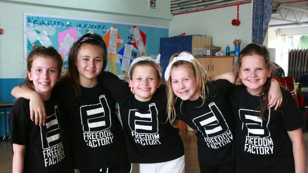 Group of children at a Freedom Factory session